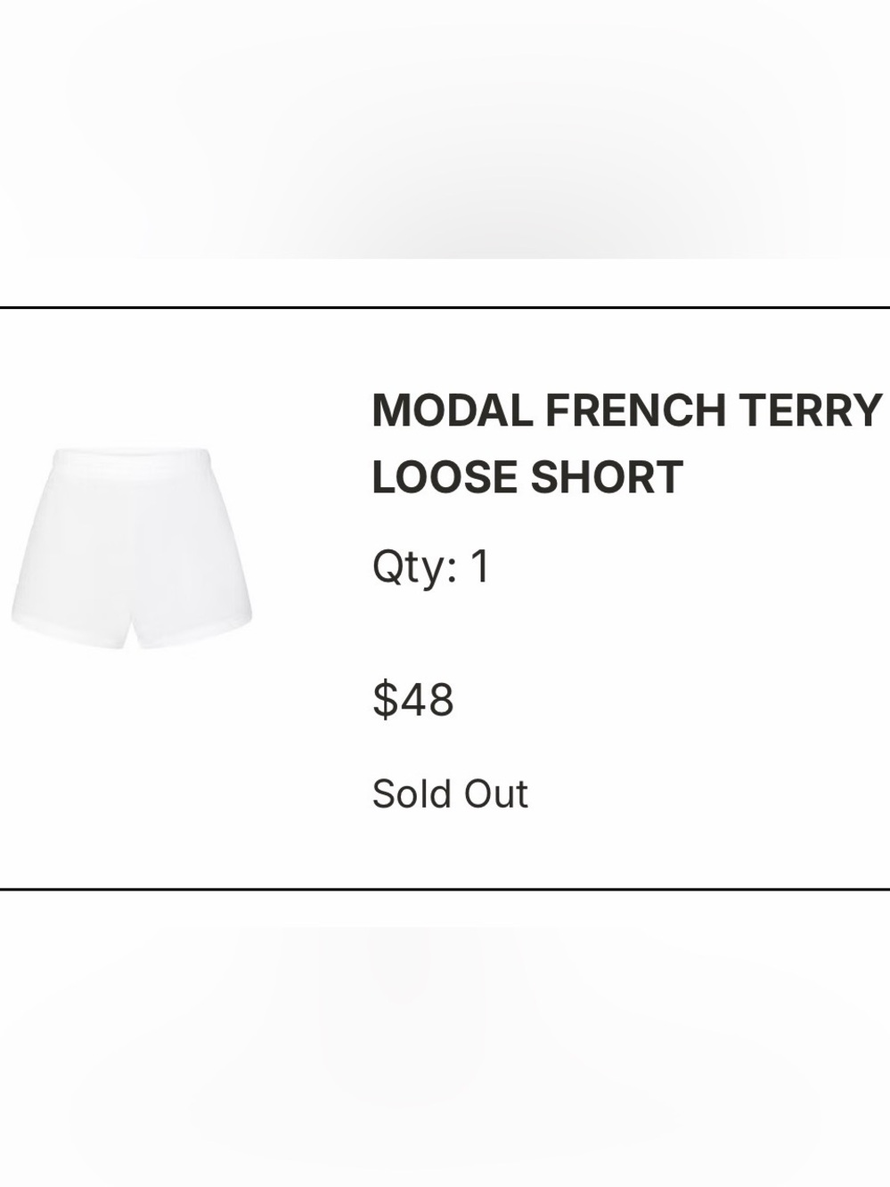 SKIMS Modal French Terry Loose Shorts - White